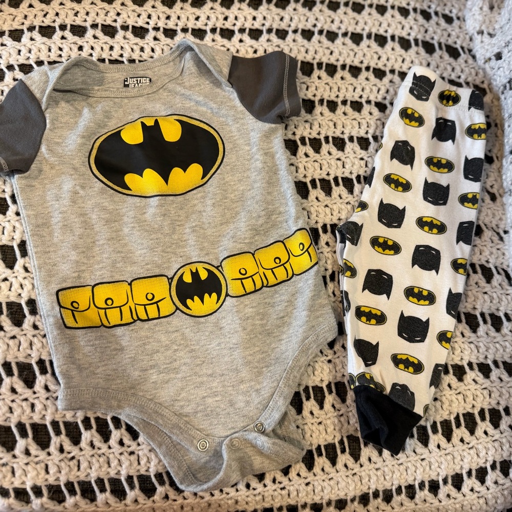 Batman Kids Matching Set - Gray and Yellow